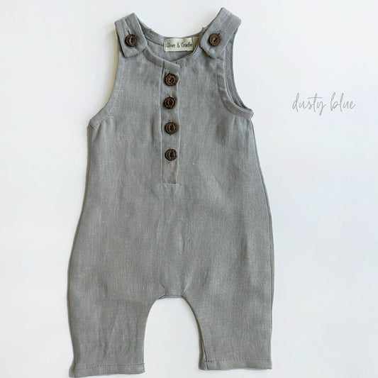 Pierre II Linen Jumper - Dusty blue / 6-12 months